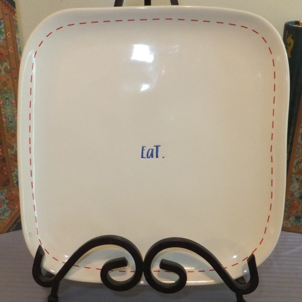 Rae Dunn square "Eat" Plate NEW!